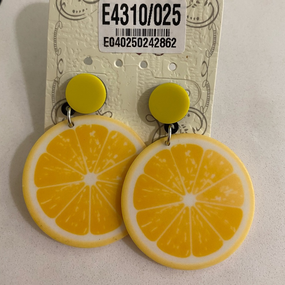 Slice of Summer lemon earrings